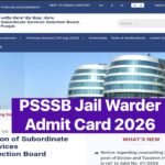 PSSSB Punjab Jail Warder Admit Card 2026 Download at sssb.punjab.gov.in