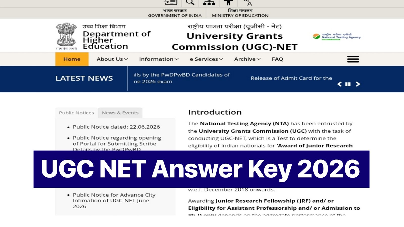 UGC NET Answer Key 2026 LIVE: June exam provisional Answer Key soon at ugcnet.nta.nic.in